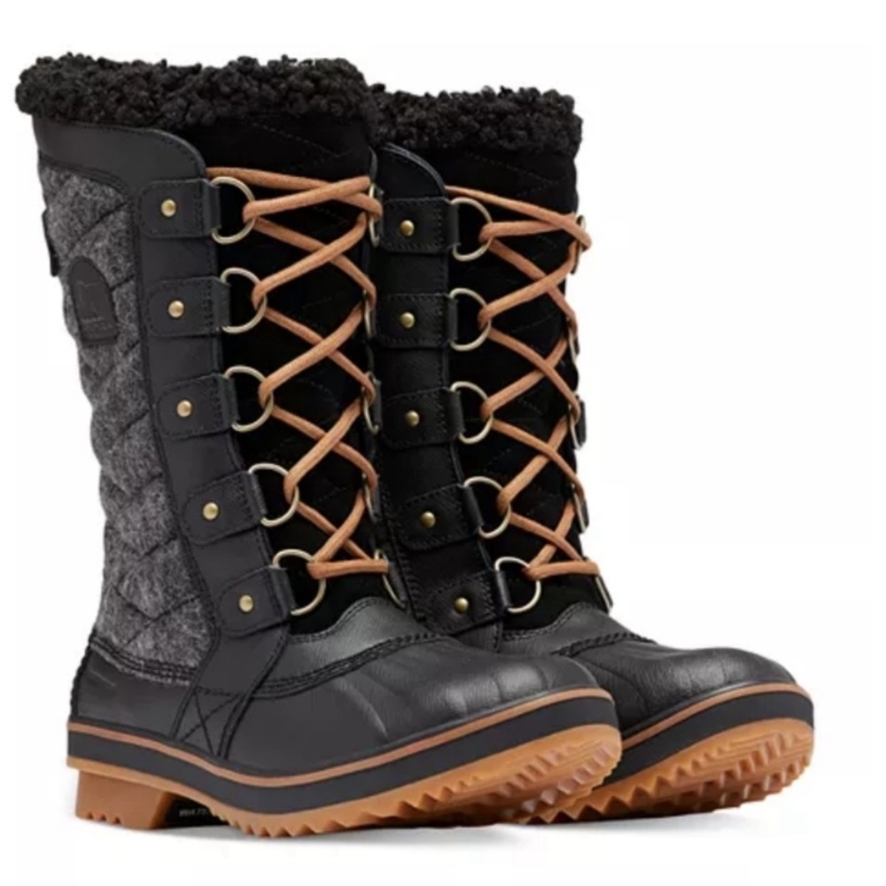 Sorel Women's Tofino II Waterproof Snow Boots Black Gum Fleece Insulated